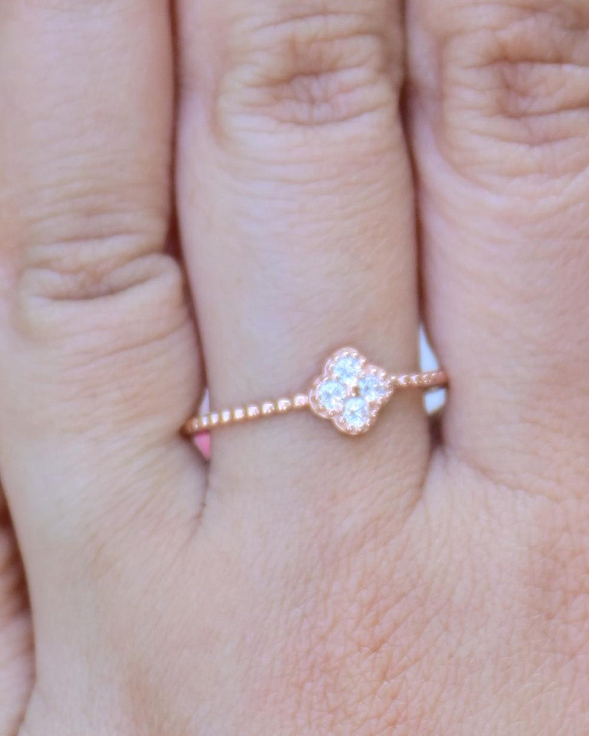 Magnolia 0.13 Carat Diamond Ring-Veyaa