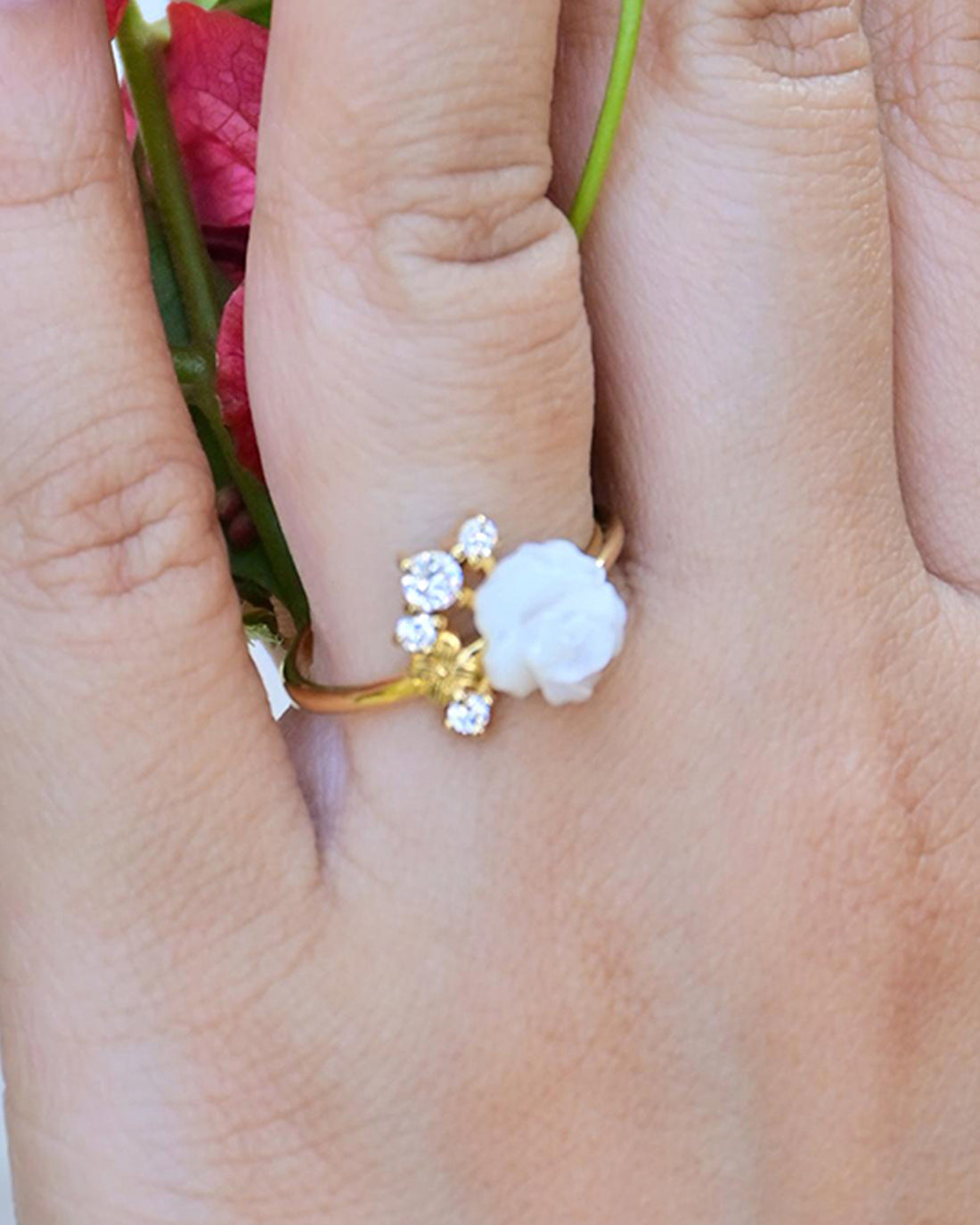 Rosebud 0.20 Carat Diamond Ring-Veyaa