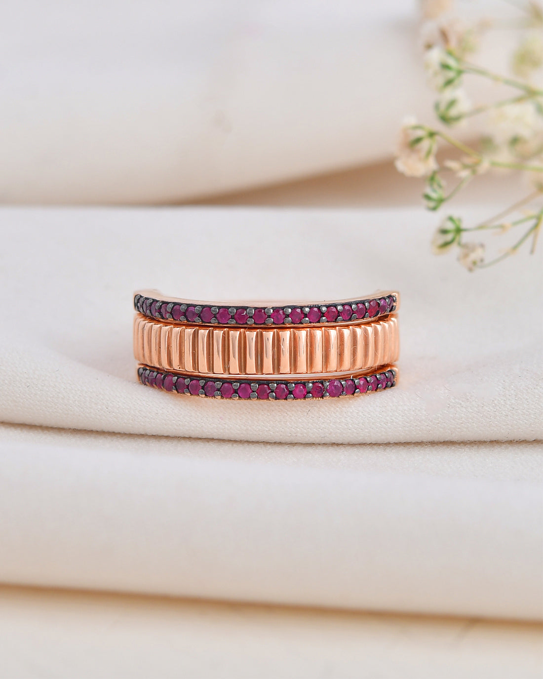 3 IN 1 Diamond and Natural Ruby Band-Veyaa