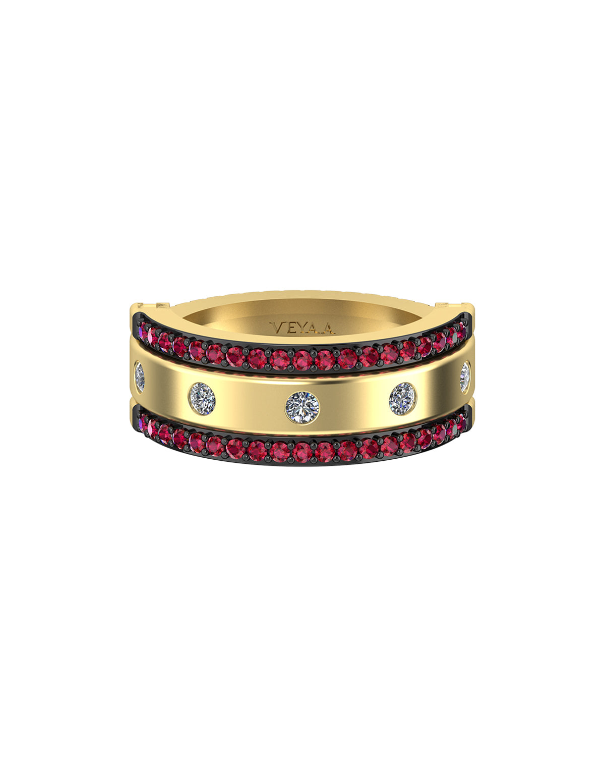 3 IN 1 Diamond and Natural Ruby Band-Veyaa