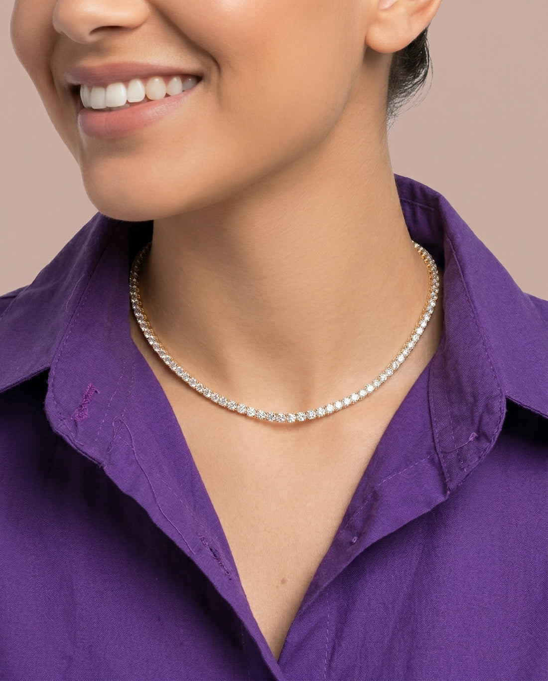 Classic Radiance Tennis Necklace (T.wt 6.52 ct)